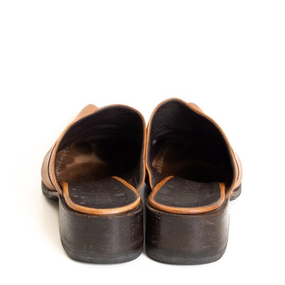 Vintage Gianni Barbato Mules Brown Leather Slip-On Western Italy EU 36.5 / US 6 - Picture 5 of 15